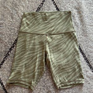 Lululemon Green Zebra Biker Shorts Size 4